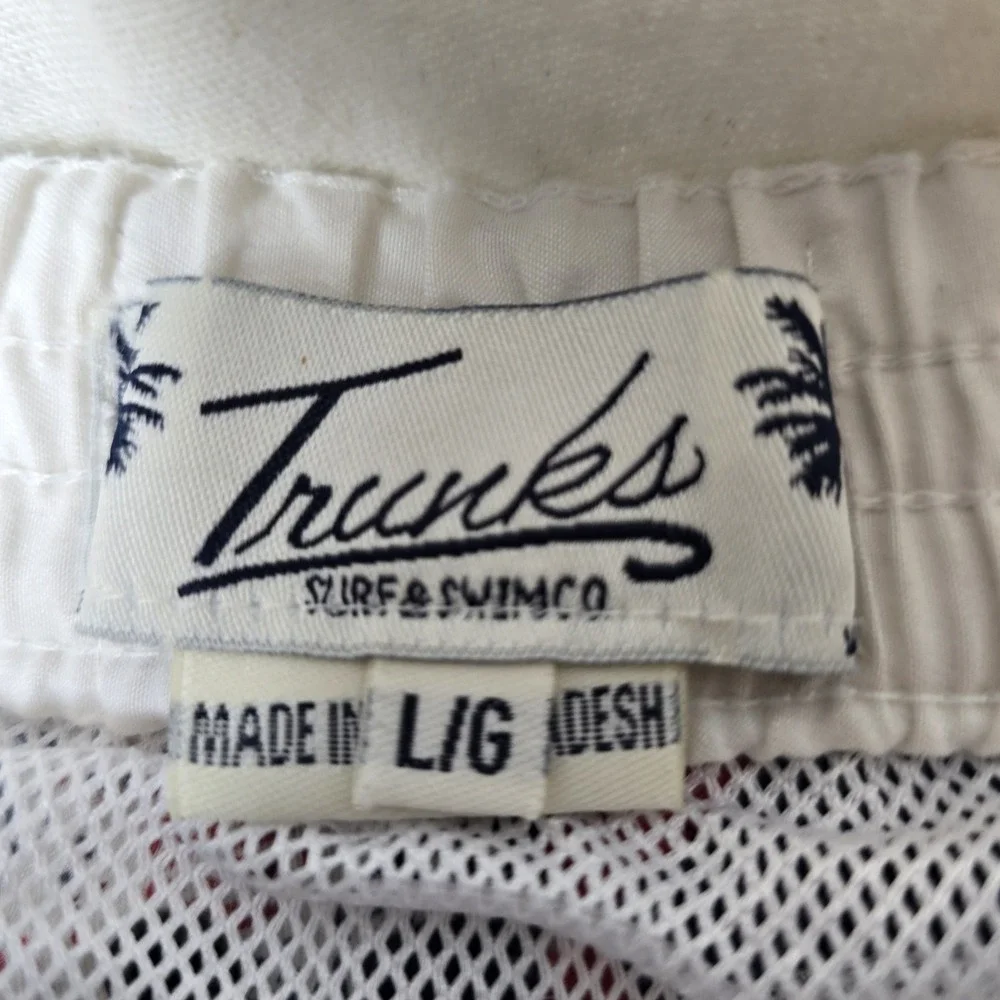 Surf‎ & SwimCo. Swim Trunks Mens Size Large Patriotic Red White Blue Mesh Lined